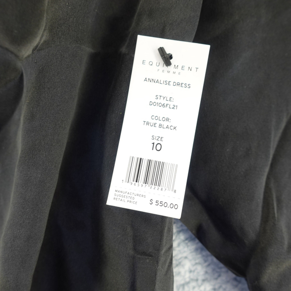 Women's Equipment Annalise Midi Asymmetry Silk Dress Size 10 NWT $550 - Picture 8 of 12